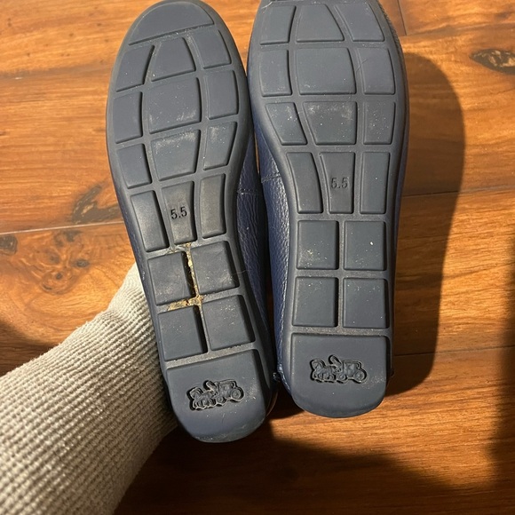 Coach Women's Marley Driver Loafer SZ 5.5 Leather Quiet Luxury Slip On Logo Blue - Picture 8 of 9